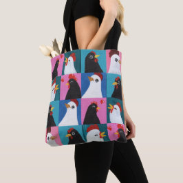 Bolso De Tela Pollos Pintados Tote