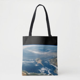 Bolso De Tela Polvo Sobre El Mar Mediterráneo Y La Isla De Chipr