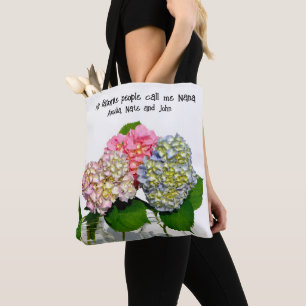 Bolso De Tela Polvorientos hortensias florales verdes de color a