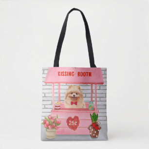 Bolso De Tela Pomerania Booth de besos del día de San Valentín
