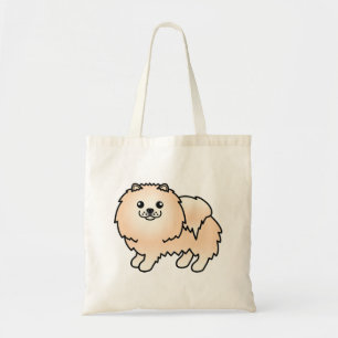 Bolso De Tela Pomerania crema perro de dibujos animados lindo