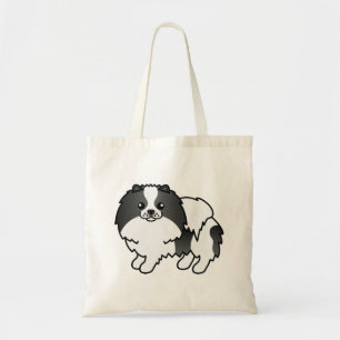 Bolso De Tela Pomerania de color parcialmente negro Lindo perro 