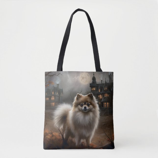 Bolso De Tela Pomerania de Halloween de Terror (Anverso)