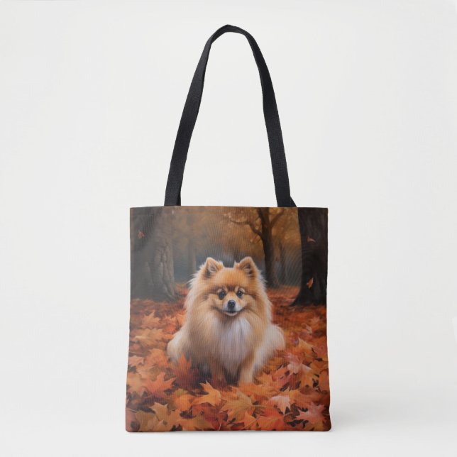 Bolso De Tela Pomerania en otoño se inspira en las hojas de otoñ (Anverso)