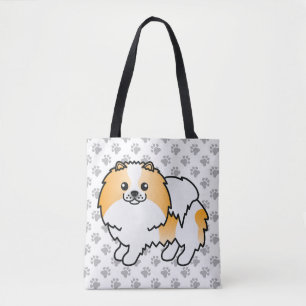 Bolso De Tela Pomerania linda de color naranja y parti-color y p