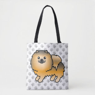 Bolso De Tela Pomerania Sable Naranja Perro De Dibujos Animados