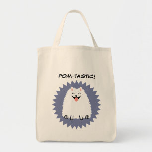 Bolso De Tela Pomeranian blanco divertido con el texto de