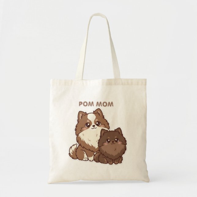 Bolso De Tela Pomeranian Pups  (Frente)