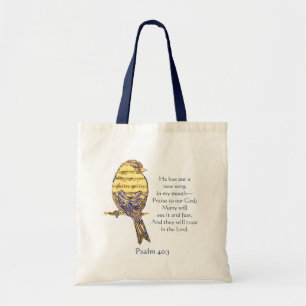 Bolso De Tela Pon una canción en mi pájaro de la escritura de la