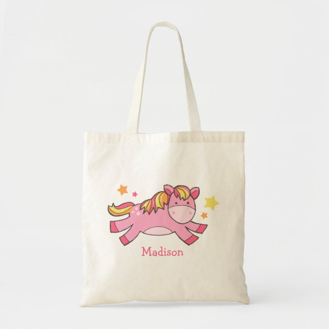 Bolso De Tela Pony Prancing Rosa (Frente)