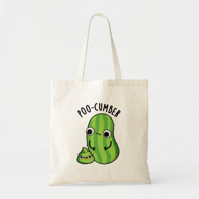Bolso De Tela Poo-cumber Funny Cucumber Pun (Frente)