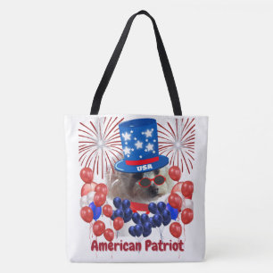 Bolso De Tela Poodle American Patriot Tote Bag