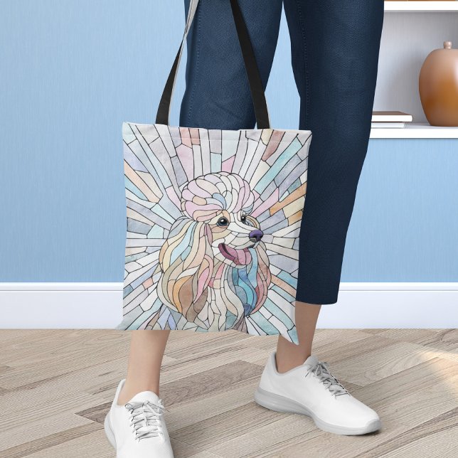 Bolso De Tela Poodle - arte en mosaico pastel (Subido por el creador)