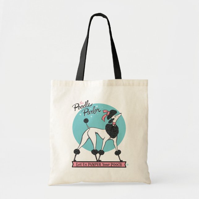 Bolso De Tela Poodle Parlor (Frente)