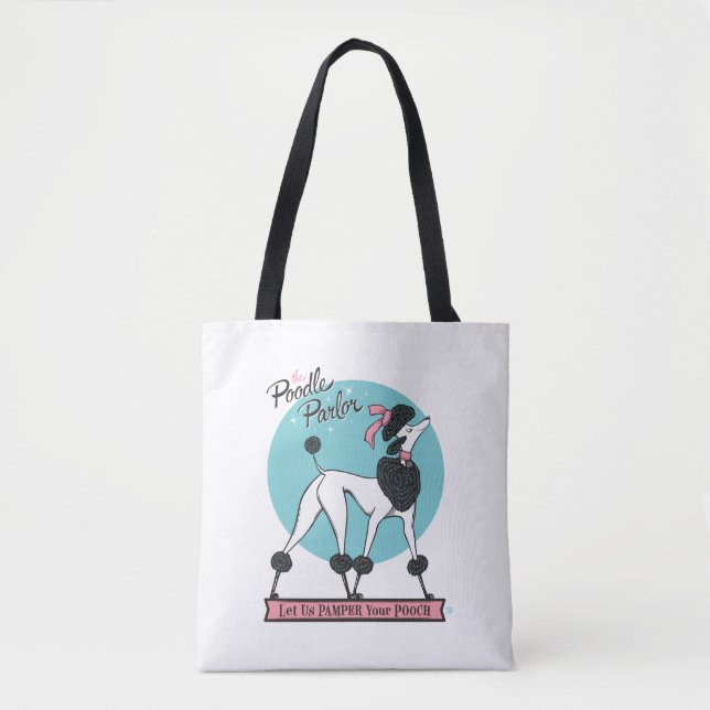 Bolso De Tela Poodle Parlor (Anverso)
