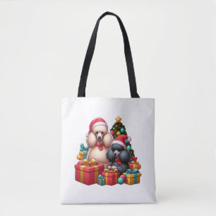 Bolso De Tela Poodle Present Pals Gorras festivos y Gift Galore