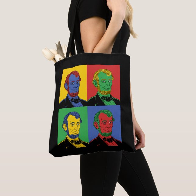 Bolso De Tela Pop Art Abraham Lincoln (Detalle)