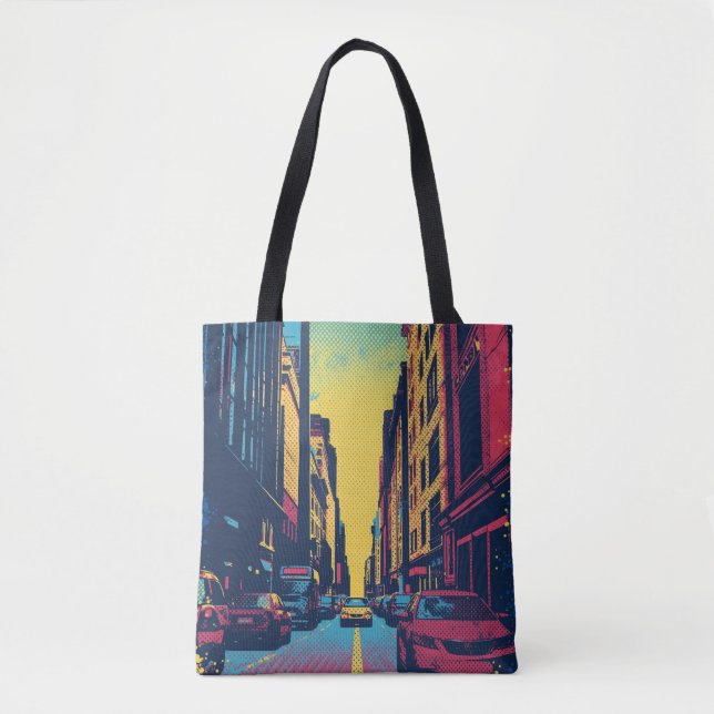 Bolso De Tela Pop Art City Vibes Tote (Anverso)