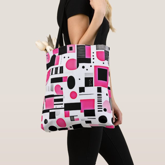 Bolso De Tela Pop Art Pink Geometry Design (Detalle)