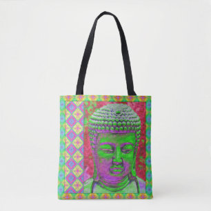 Bolso De Tela Pop Buda en verde y rojo