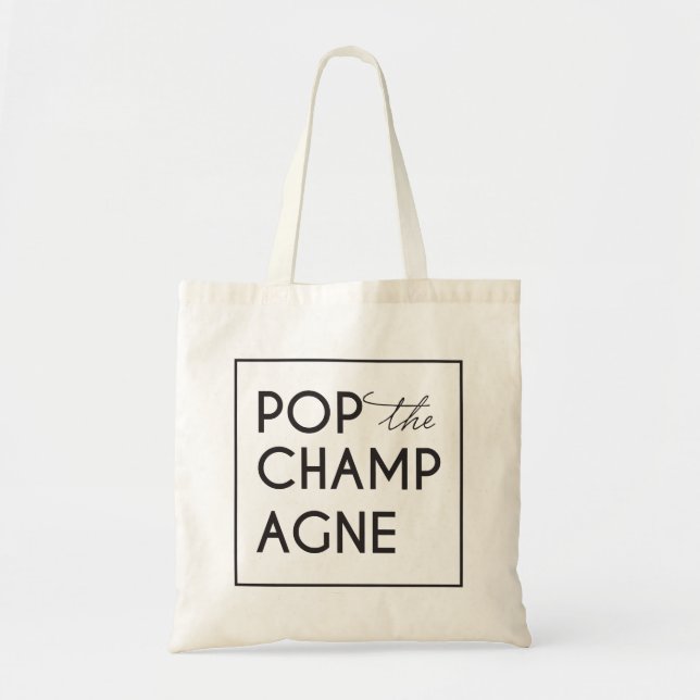 Bolso De Tela Pop El Tote De Bachelorette De Champaña (Frente)