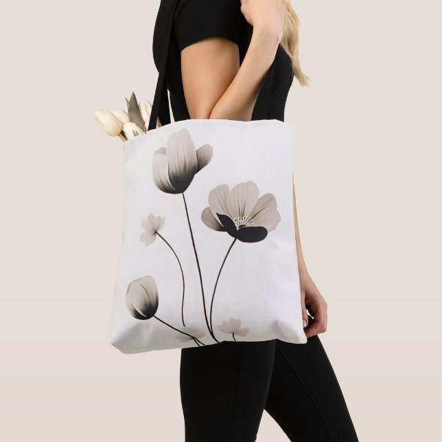 Bolso De Tela Popas Blancas Luminosas Neutrales De Ava (Detalle)