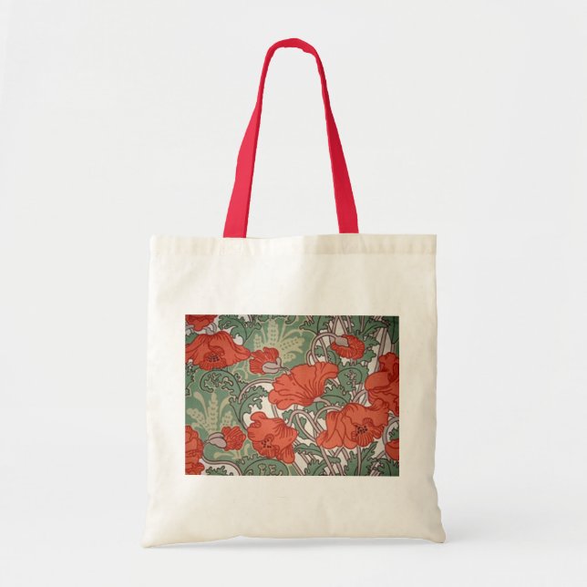 Bolso De Tela Poppies Art Nouveau (Frente)