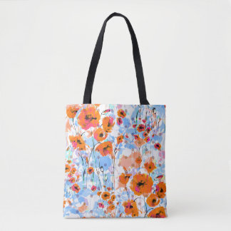 Bolso De Tela Poppies cepillados: Textura de tipo floral abstrac