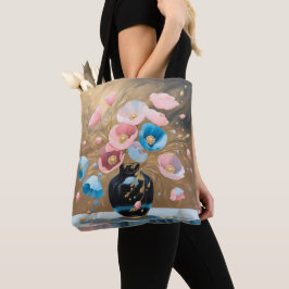 Bolso De Tela Poppies En Vasa Negra
