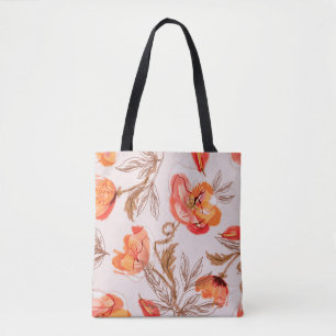 Bolso De Tela Poppies flaman patrón sin mar en un entorno pekiné