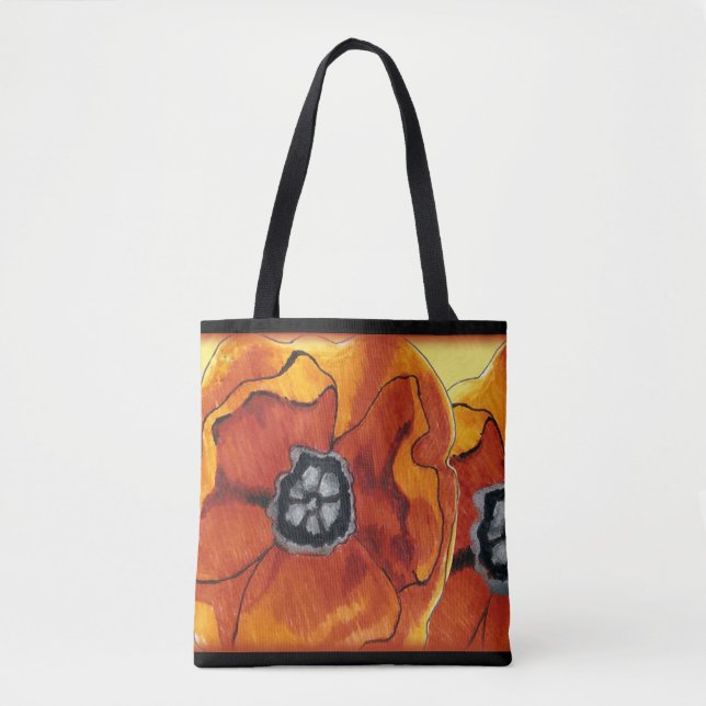Bolso De Tela Poppies Galore (Anverso)