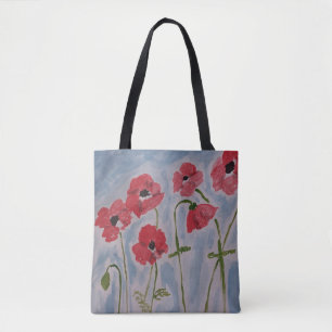 Bolso De Tela Poppies rojos salvajes