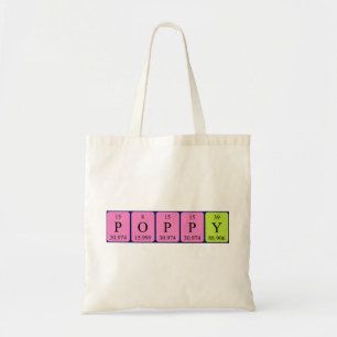 Bolso De Tela Poppy nombre de tabla periódica