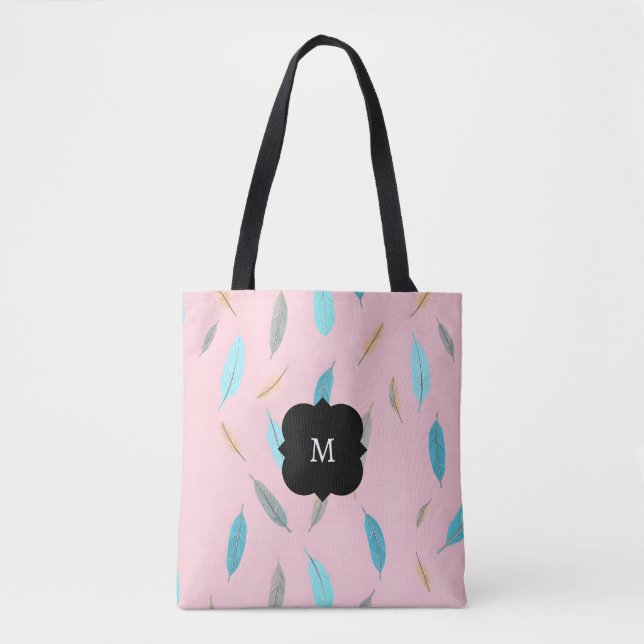 Bolso De Tela Popular Feathers Luxury Boho Collection (Anverso)