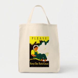 Bolso De Tela Por favor, mantenga el parque limpio
