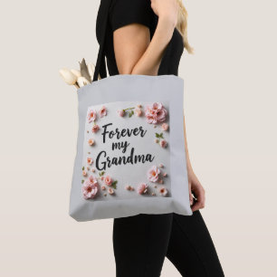 Bolso De Tela Por siempre el día de mi abuela floral