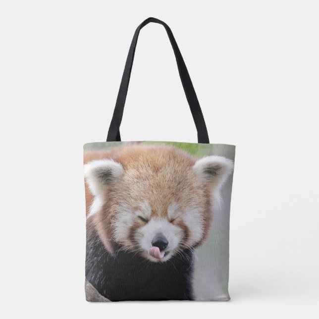 Bolso De Tela Por toda la bolsa. Foto panda roja, panda roux. (Reverso)