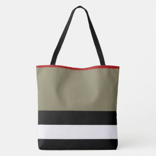 Bolso De Tela Por todo el tote grande de la impresión - raya