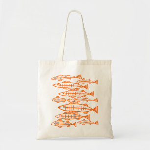 Bolso De Tela Porciones de pescados - naranja