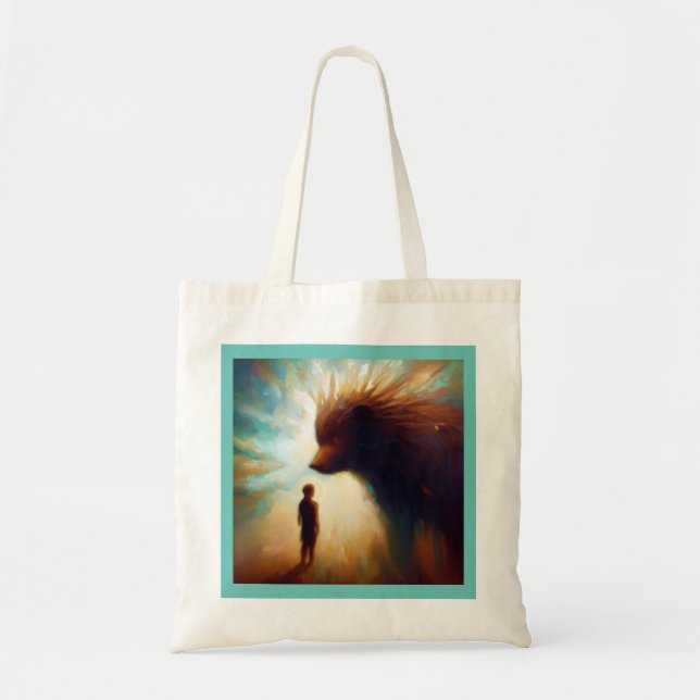 Bolso De Tela Porcupina animal espiritual 2 (Frente)