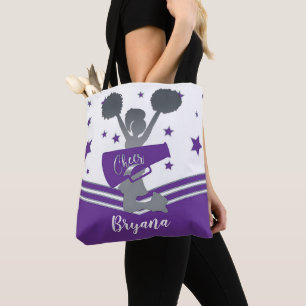 Bolso De Tela Porristas de las Estrellas de Plata Purpura