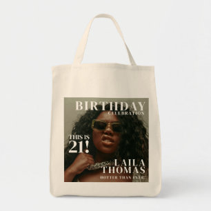 Bolso De Tela Portada de revista de fiesta de cumpleaños con fot