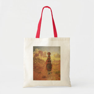 Bolso De Tela Portador de agua indio vintage por EW Rollins