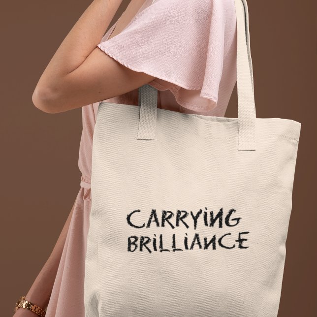 Bolso De Tela Portando Brilliance Elegante Mínimo Blanco y Negro (Shop now and embrace the brilliance within you!)