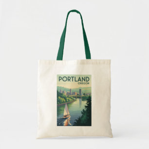 Bolso De Tela Portland Oregon Skyline Travel Art Vintage