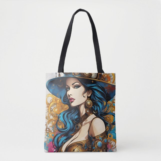 Bolso De Tela Portrait de femme, style steampunk (Anverso)