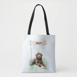Bolso De Tela Portuguese Water Dog Watercolor Personalized Dog