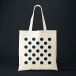 Bolso De Tela Pos de polka azul marino oscuro<br><div class="desc">Pos de polka azul marino oscuro sobre fondo blanco</div>
