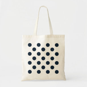 Bolso De Tela Pos de polka azul marino oscuro