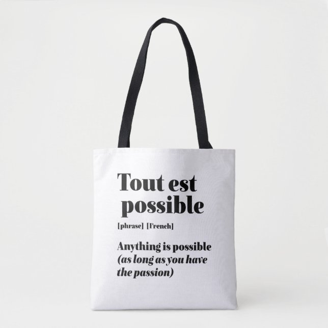 Bolso De Tela Posible retiro inspirador de presupuesto francés (Anverso)